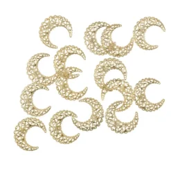Metall-Ornamente, Design 24, 4,3cm x 3,8cm, hellgold, 15 Stück