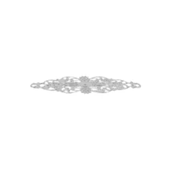 Metall-Ornamente, Design 19, 6,2cm x 2,4cm, silber, 10 Stück