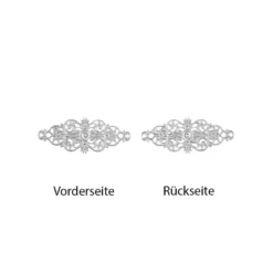Metall-Ornamente, Design 19, 6,2cm x 2,4cm, silber, 10 Stück
