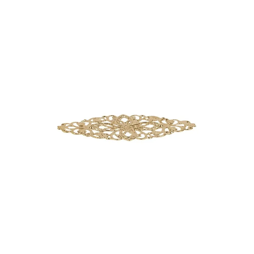 Metall-Ornamente, Design 17, 5cm x 2,1cm, hellgold, 13 Stück