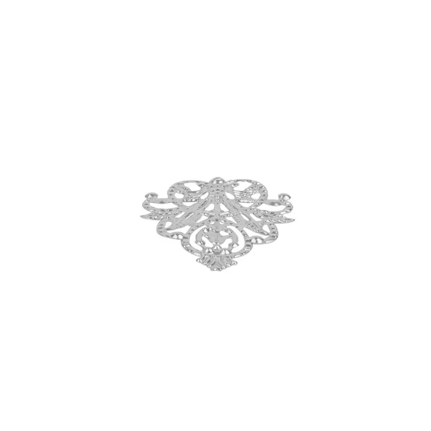 Metall-Ornamente, Design 13, 4,8cm x 3,5cm, silber, 10 Stück