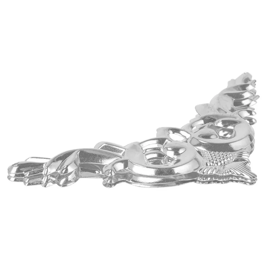Metall-Ornamente, Design 40, 10,1cm x 5,5cm, silber, 3 Stück