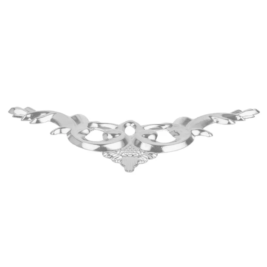 Metall-Ornamente, Design 40, 10,1cm x 5,5cm, silber, 3 Stück