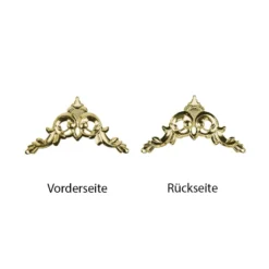 Metall-Ornamente, Design 40, 10,1cm x 5,5cm, hellgold, 3 Stück