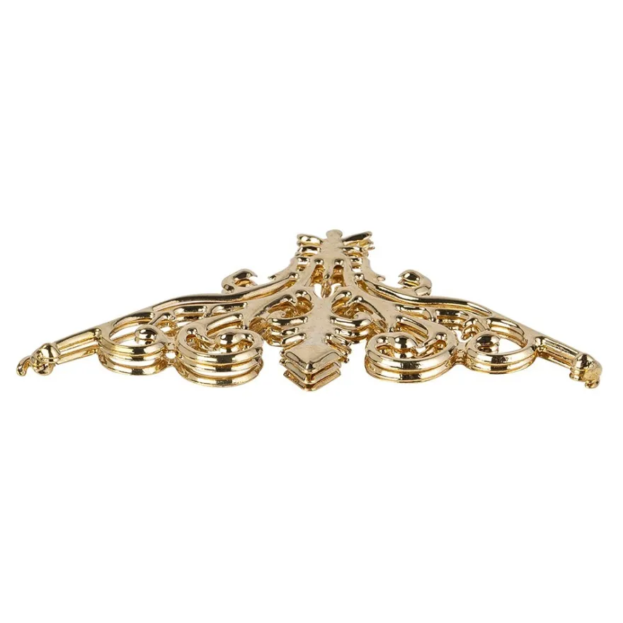 Metall-Ornamente, Design 29, 7,7cm x 4,8cm, hellgold, 3 Stück