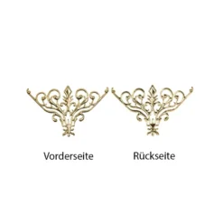Metall-Ornamente, Design 29, 7,7cm x 4,8cm, hellgold, 3 Stück