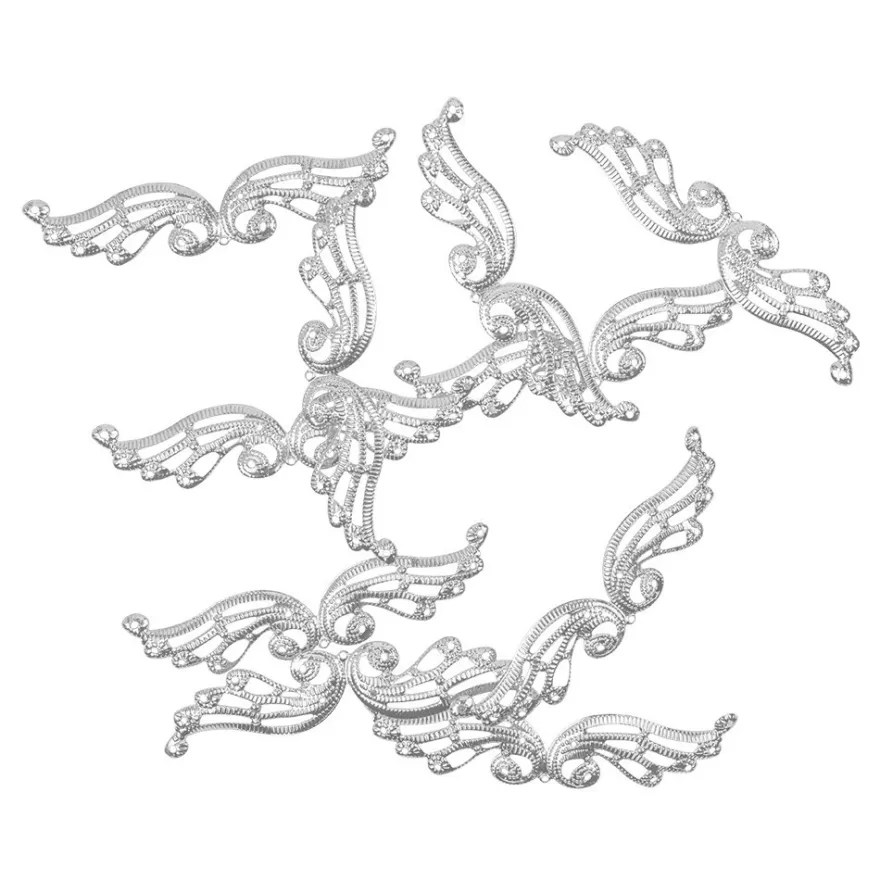 Metall-Ornamente, Design 32, 9,8cm x 2,4cm, silber, 10 Stück