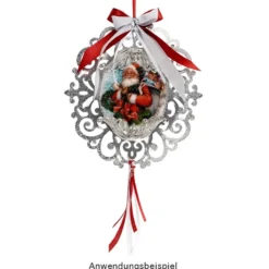 Metall-Ornamente, Design 32, 9,8cm x 2,4cm, silber, 10 Stück