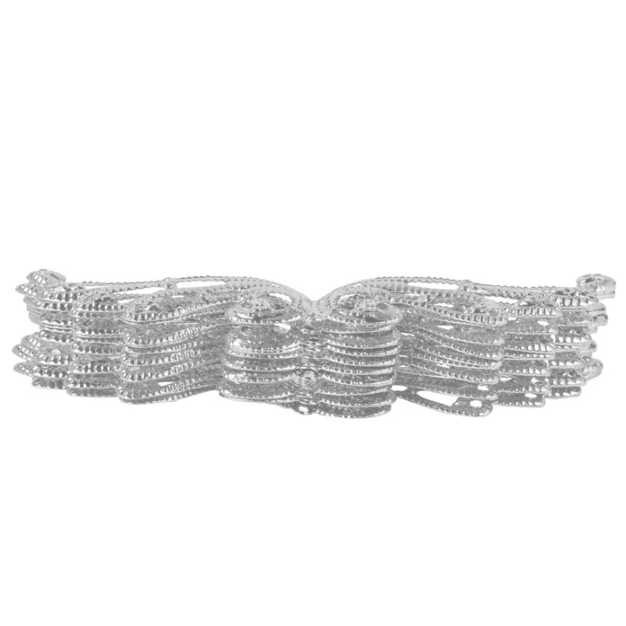 Metall-Ornamente, Design 32, 9,8cm x 2,4cm, silber, 10 Stück