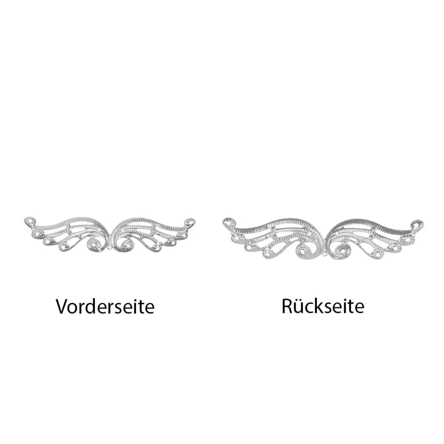 Metall-Ornamente, Design 32, 9,8cm x 2,4cm, silber, 10 Stück