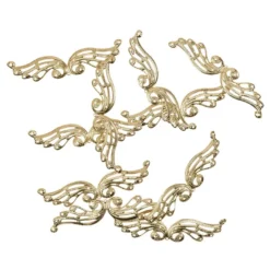 Metall-Ornamente, Design 32, 9,8cm x 2,4cm, hellgold, 10 Stück