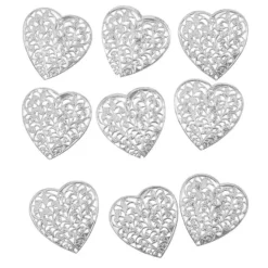 Metall-Ornamente, Design 30, 4,6cm x 4,5cm, silber, 9 Stück