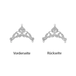Metall-Ornamente, Design 41, 3,9cm x 3cm, silber, 14 Stück