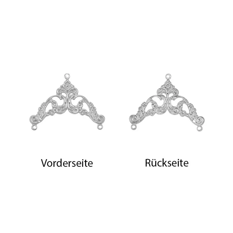 Metall-Ornamente, Design 41, 3,9cm x 3cm, silber, 14 Stück