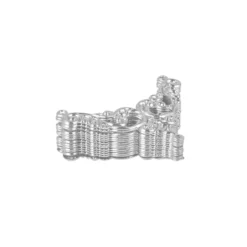 Metall-Ornamente, Design 41, 3,9cm x 3cm, silber, 14 Stück