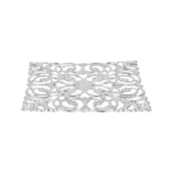 Metall-Ornamente, Design 36, 6,5cm x 6,5cm, silber, 4 Stück