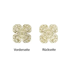 Metall-Ornamente, Design 27, 4,2cm x 4,2cm, hellgold, 9 Stück