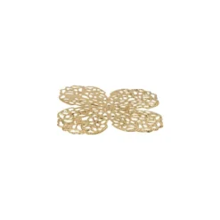 Metall-Ornamente, Design 27, 4,2cm x 4,2cm, hellgold, 9 Stück