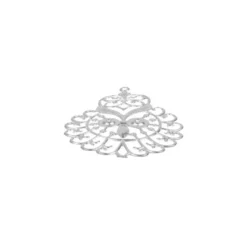 Metall-Ornamente, Design 16, 6,7cm x 4,6cm, silber, 7 Stück