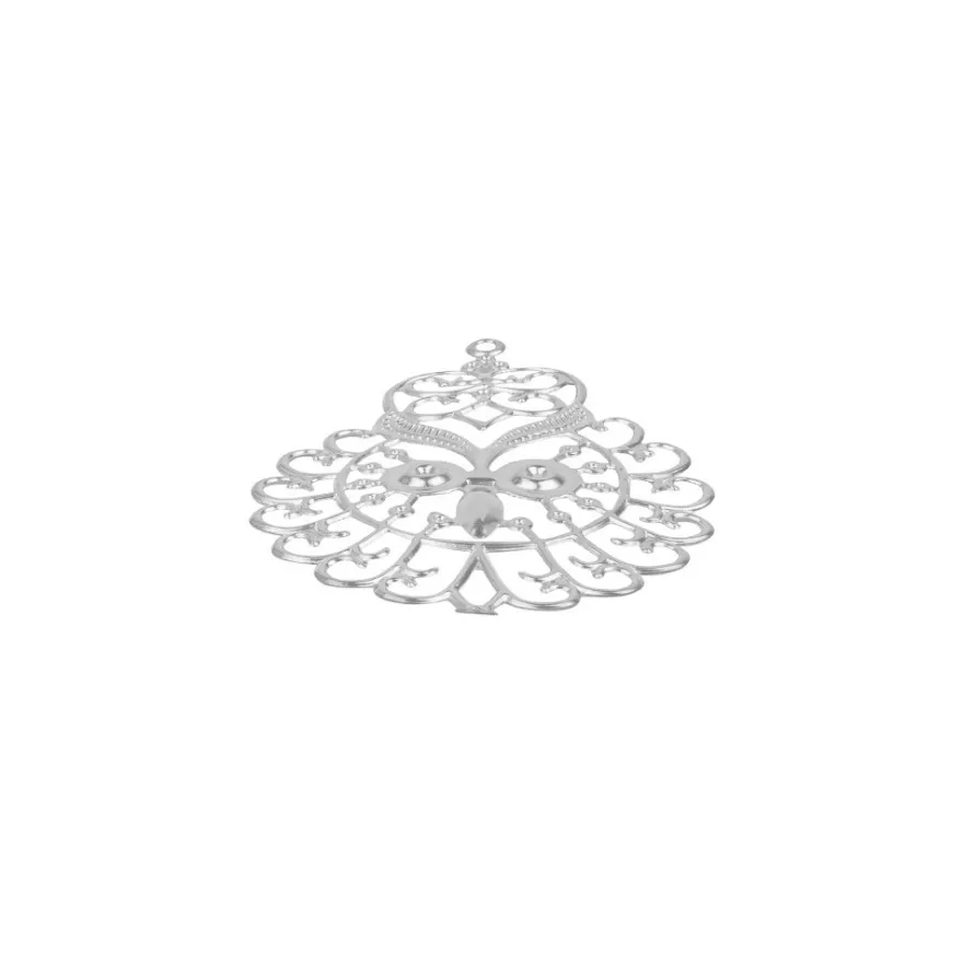 Metall-Ornamente, Design 16, 6,7cm x 4,6cm, silber, 7 Stück