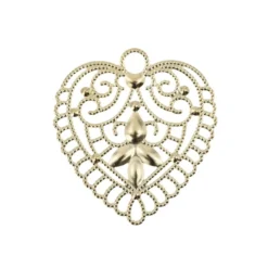 Metall-Ornamente, Design 48, 5,6cm x 5,2cm, hellgold, 7 Stück