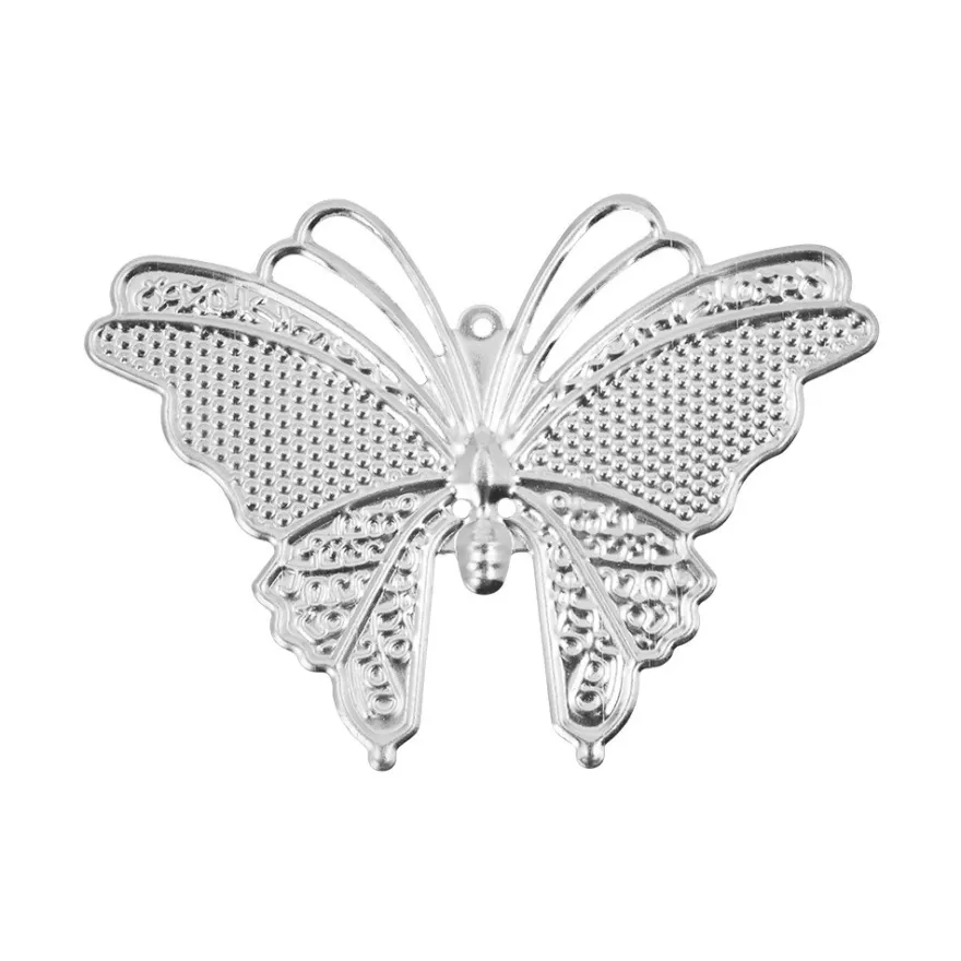 Metall-Ornamente, Design 45, 7cm x 5cm, silber, 6 Stück