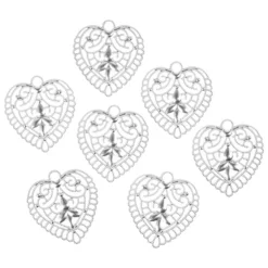 Metall-Ornamente, Design 48, 5,6cm x 5,2cm, silber, 7 Stück