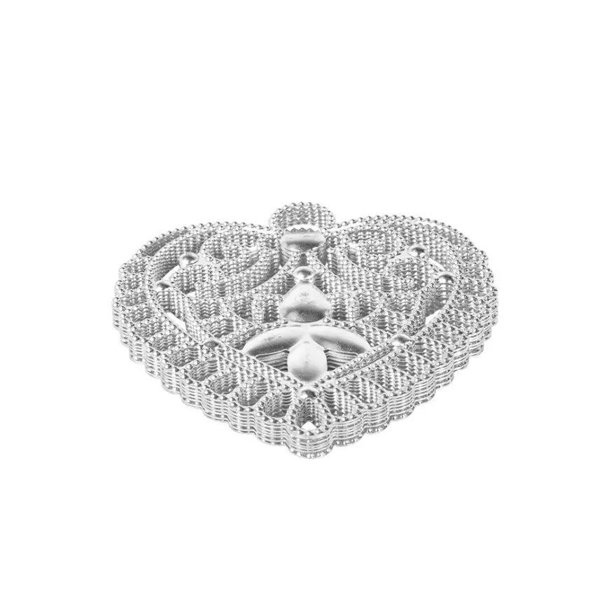 Metall-Ornamente, Design 48, 5,6cm x 5,2cm, silber, 7 Stück