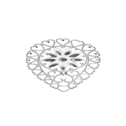 Metall-Ornamente, Design 44, 6,1cm x 4,5cm, silber, 6 Stück