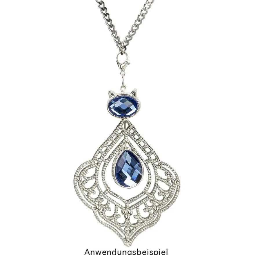 Metall-Ornamente, Design 46, 6,5cm x 5,2cm, silber, 6 Stück
