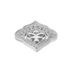 Metall-Ornamente, Design 46, 6,5cm x 5,2cm, silber, 6 Stück