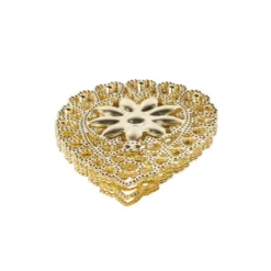 Metall-Ornamente, Design 44, 6,1cm x 4,5cm, hellgold, 6 Stück