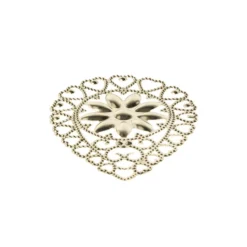 Metall-Ornamente, Design 44, 6,1cm x 4,5cm, hellgold, 6 Stück