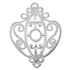 Metall-Ornamente, Design 42, 6,5cm x 5,3cm, silber, 6 Stück