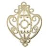 Metall-Ornamente, Design 42, 6,5cm x 5,3cm, hellgold, 6 Stück