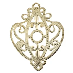 Metall-Ornamente, Design 42, 6,5cm x 5,3cm, hellgold, 6 Stück