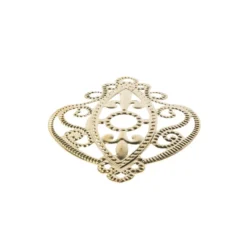 Metall-Ornamente, Design 42, 6,5cm x 5,3cm, hellgold, 6 Stück