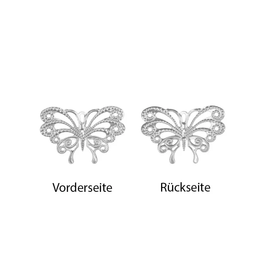 Metall-Ornamente, Design 31, 6cm x 4cm, silber, 10 Stück