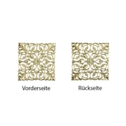 Metall-Ornamente, Design 36, 6,5cm x 6,5cm, hellgold, 4 Stück