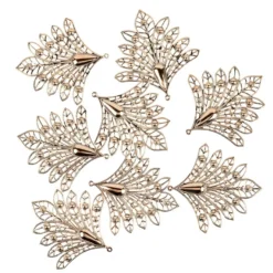 Metall-Ornamente, Design 4, 7,9 x 7,5 cm, roségold, 8 Stück