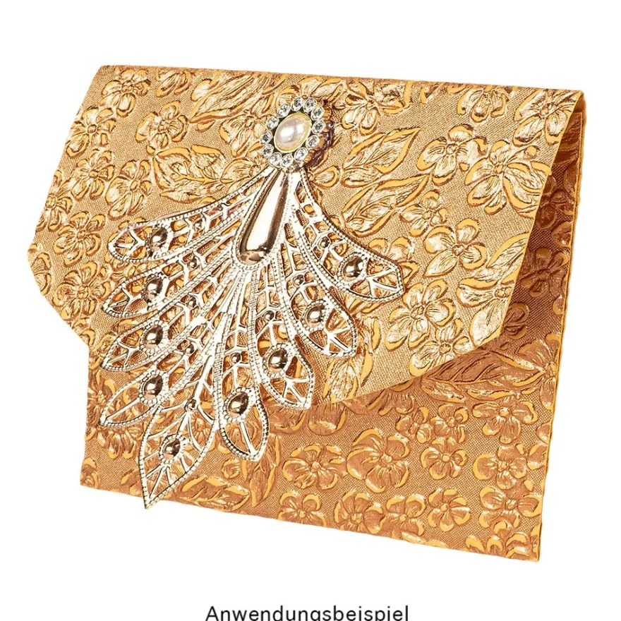 Metall-Ornamente, Design 4, 7,9 x 7,5 cm, roségold, 8 Stück