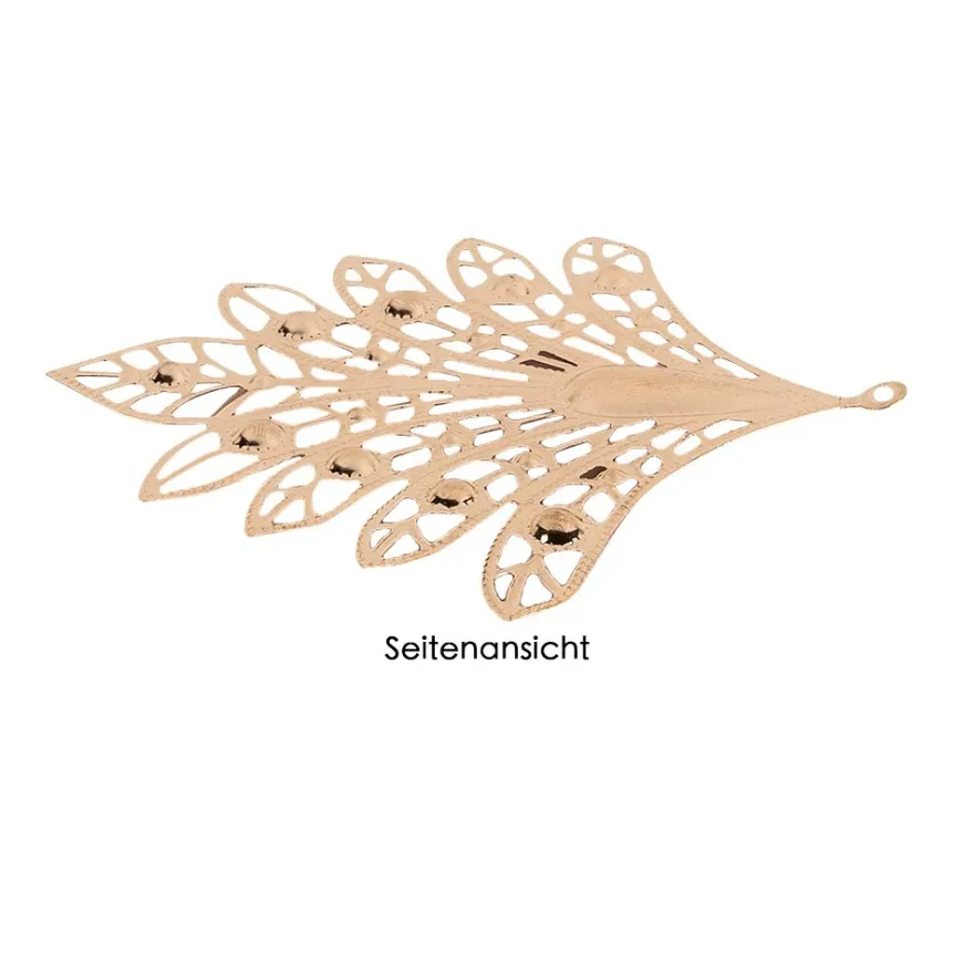 Metall-Ornamente, Design 4, 7,9 x 7,5 cm, roségold, 8 Stück