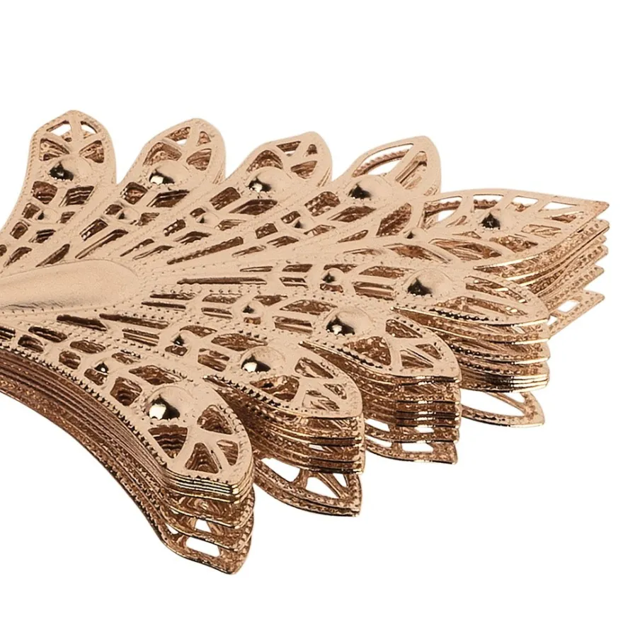 Metall-Ornamente, Design 4, 7,9 x 7,5 cm, roségold, 8 Stück