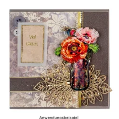 Metall-Ornamente, Design 4, 7,9 x 7,5 cm, roségold, 8 Stück