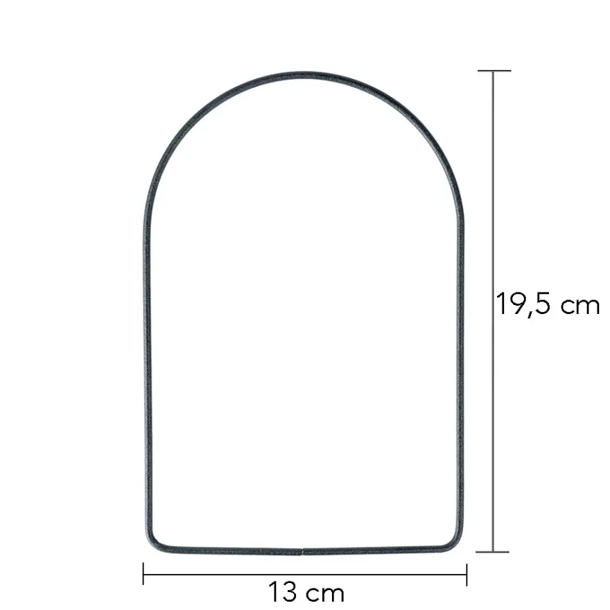Metallringe, Bogen,19,5cm x 13cm, 3mm stark, schwarz, 3 Stück