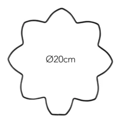 Metallringe in Blumenform, 3mm stark, Ø 20cm, eine gerade Seite zum Aufstellen, schwarz, 3 Stück