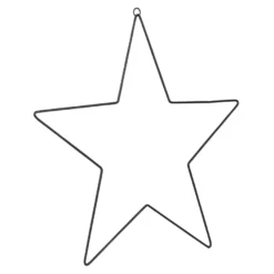 Metallringe in Sternform, 3mm stark, Ø 15cm, Ø 20cm, Ø 30cm, mit Aufhänge-Öse, schwarz, 3 Stück