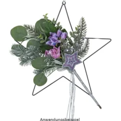 Metallringe in Sternform, 3mm stark, Ø 15cm, Ø 20cm, Ø 30cm, mit Aufhänge-Öse, schwarz, 3 Stück