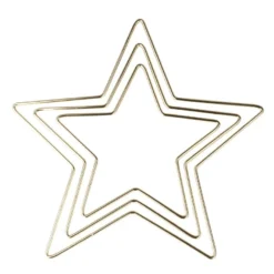 Metallringe in Sternform, 3mm stark, versch. Größen, hellgold, 3 Stück