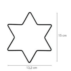 Metallringe in Sternform, 3mm stark, 15cm x 13,2cm, schwarz, 2 Stück